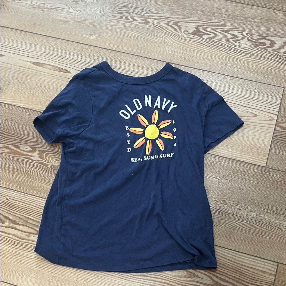 Old Navy Kids Dark Blue Tee with Sun Graphic